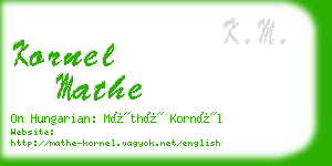 kornel mathe business card